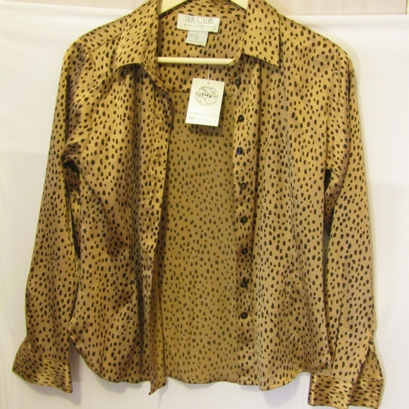 Silk Club Women's Dress Shirt, size Medium - Picture 2 of 8